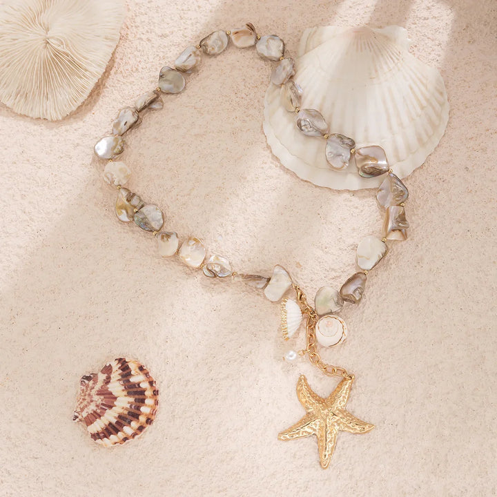 Woven Starfish Shell Necklace