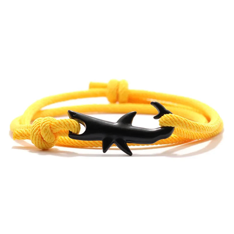 Men's Black Shark Cord Bracelet