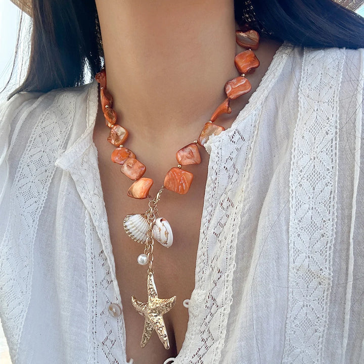 Woven Starfish Shell Necklace