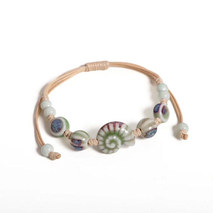 Vintage Ceramic Seashell Bracelet