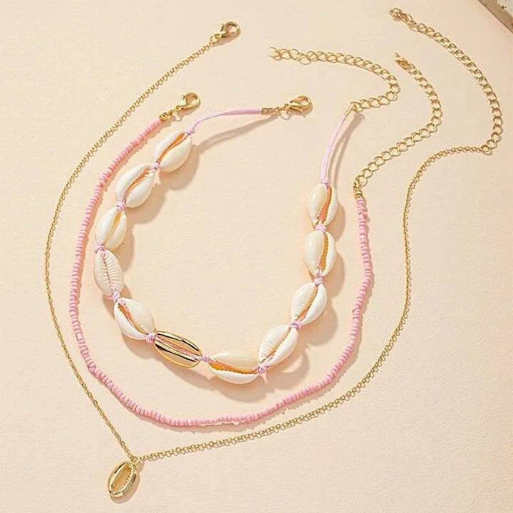 Beaded Seashell Starfish Choker Necklace