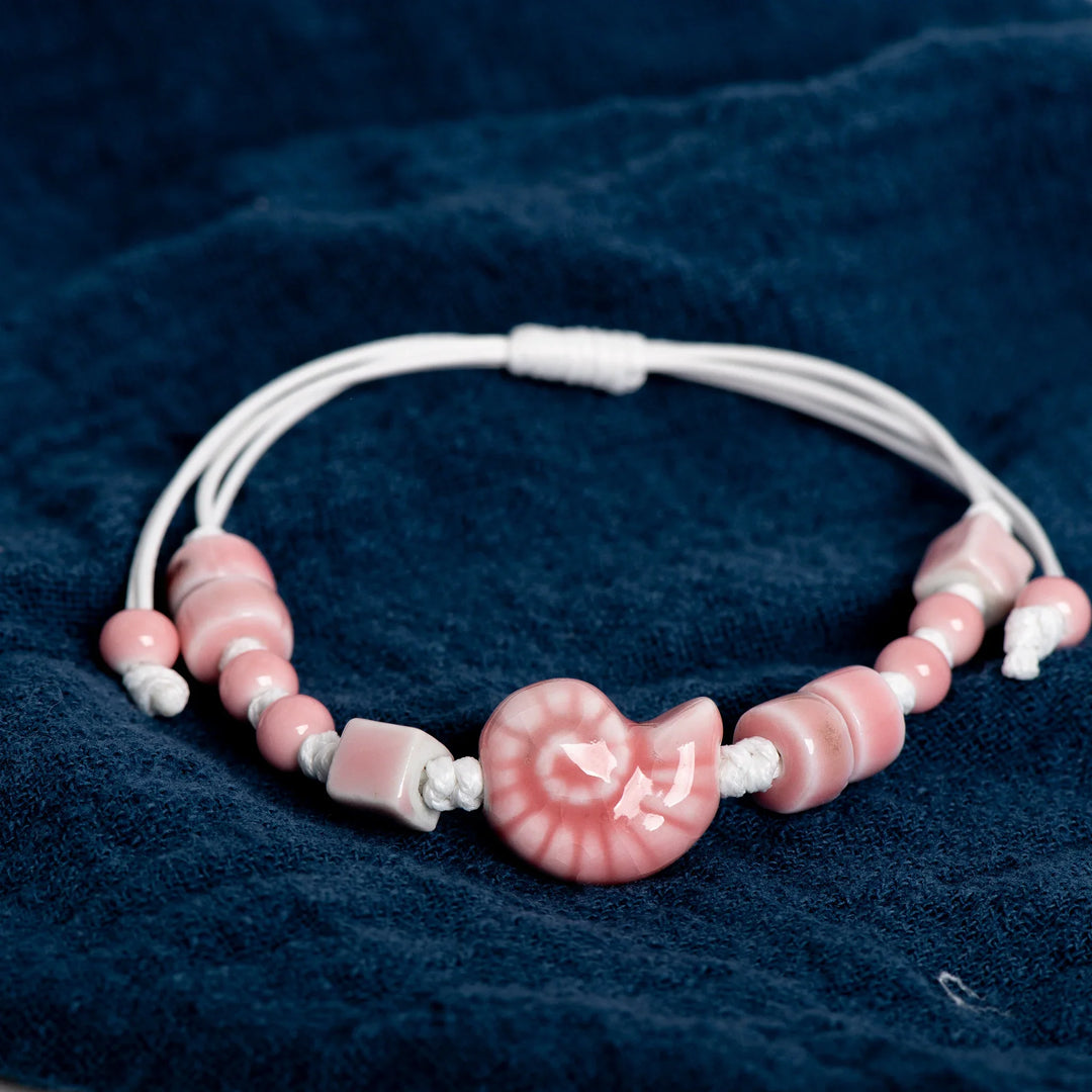Vintage Ceramic Seashell Bracelet