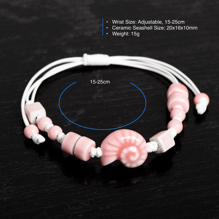 Vintage Ceramic Seashell Bracelet