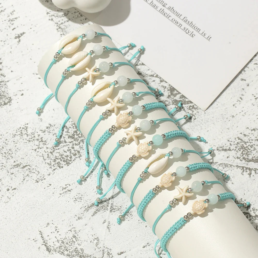 Shell Starfish Turtle Bracelet Set