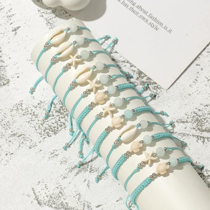 Shell Starfish Turtle Bracelet Set