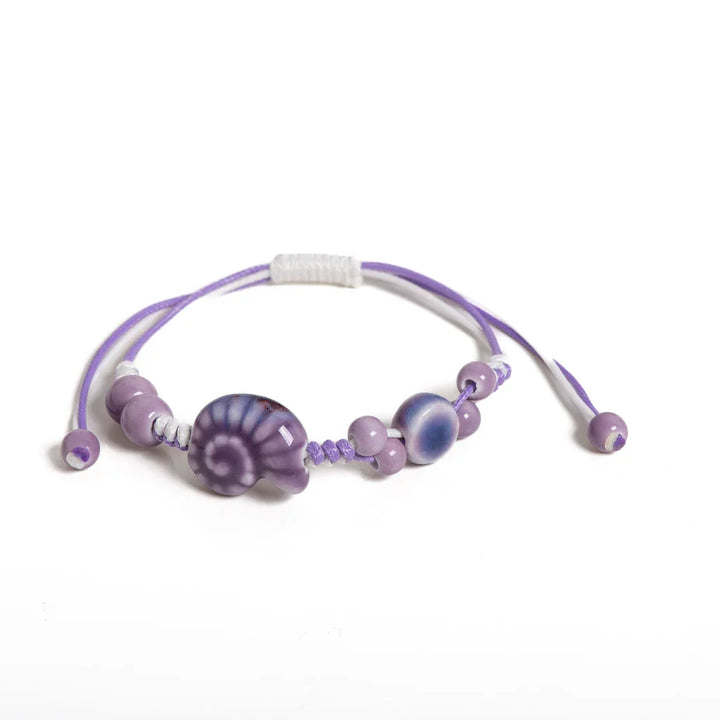 Vintage Ceramic Seashell Bracelet