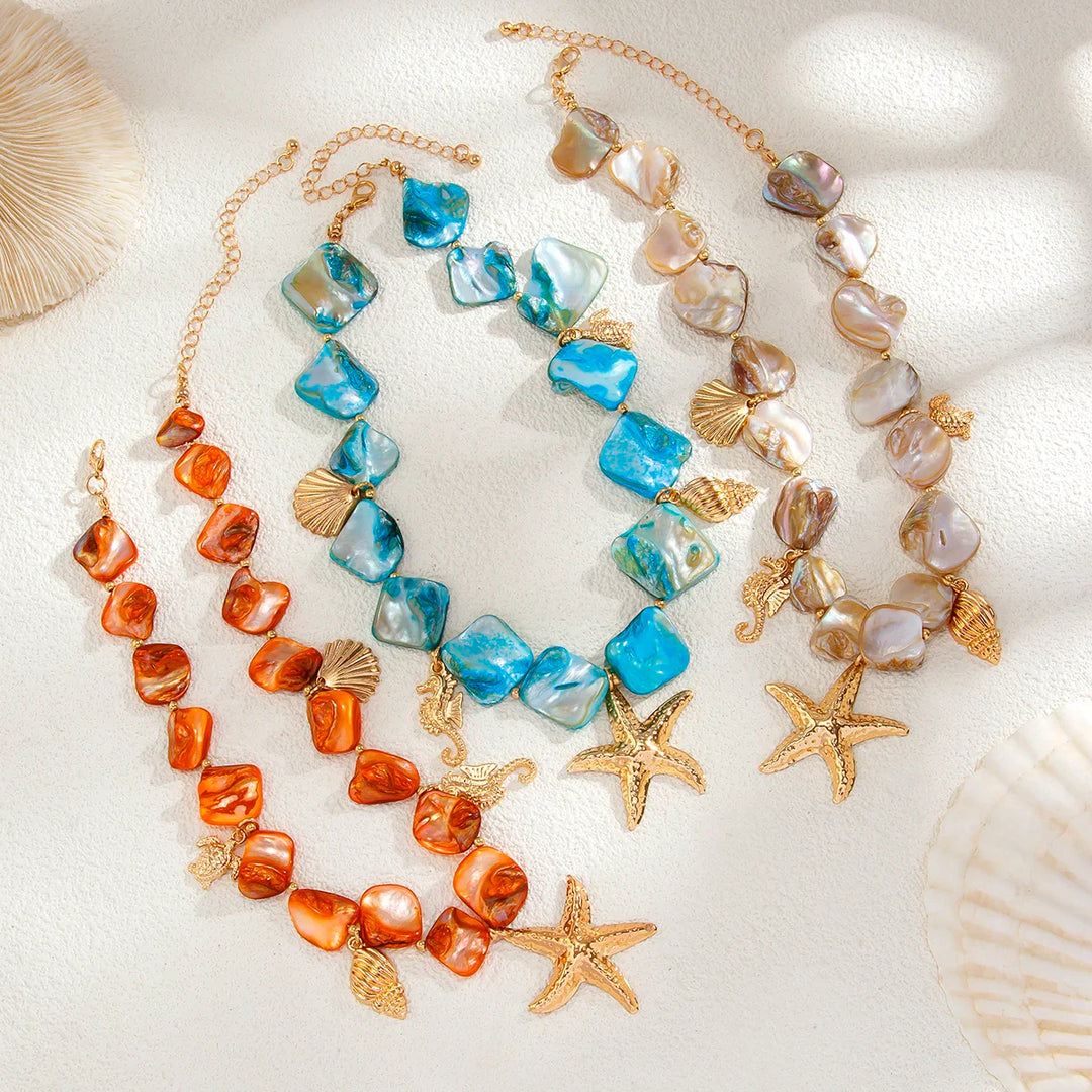 Coastal Starfish & Conch Necklace