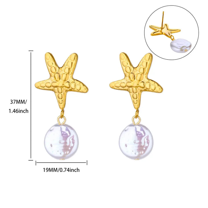 Starfish & Shell Stainless Steel Studs