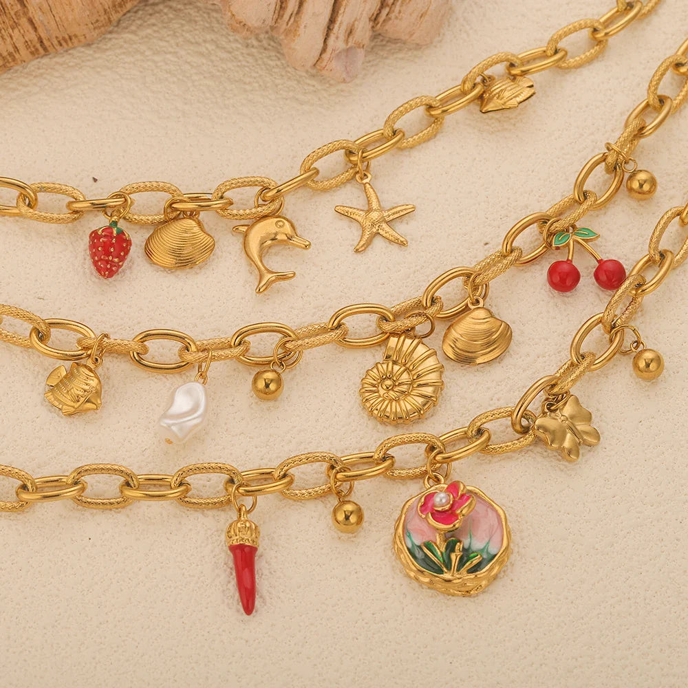 Gold-Plated Starfish Shell Bracelet