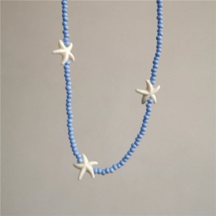 Orange Ceramic Fish Starfish Choker