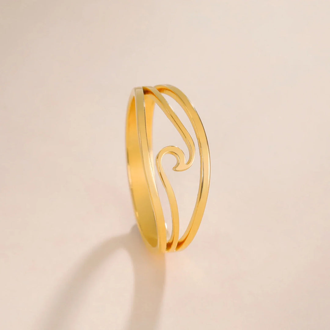 Gold Plated Ocean Wave Ring