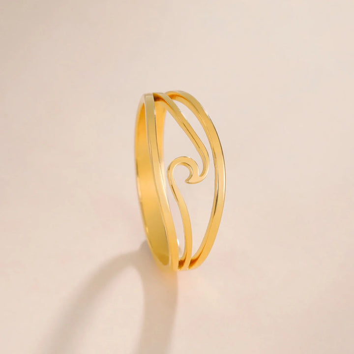 Gold Plated Ocean Wave Ring