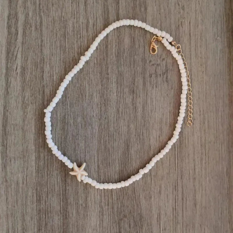 Tidepool Starfish Beaded Necklace