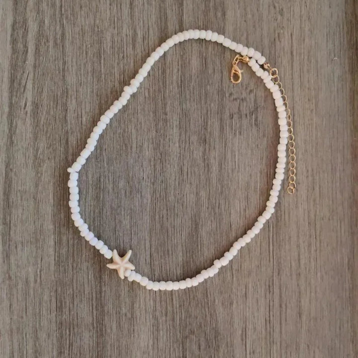 Tidepool Starfish Beaded Necklace