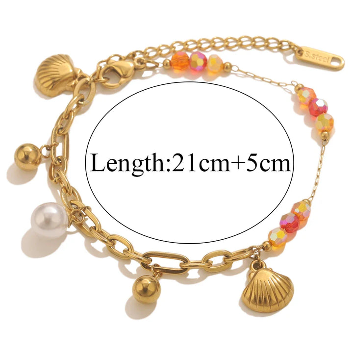 Gold-Plated Starfish Shell Bracelet