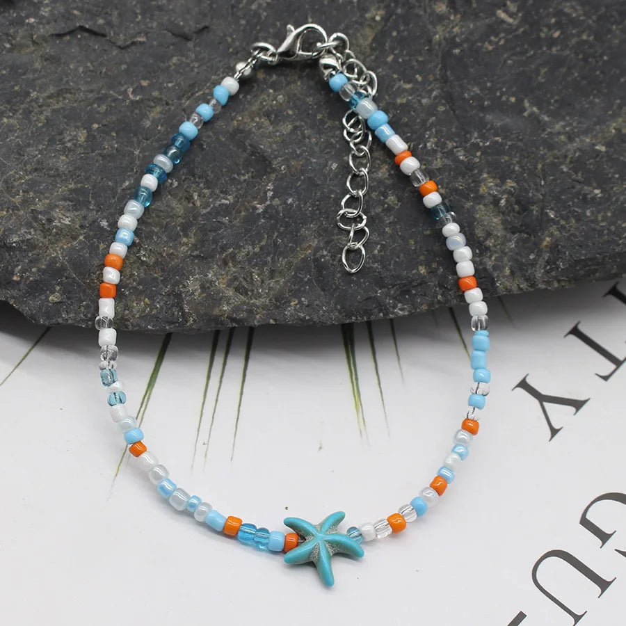 Beaded Seashell Starfish Choker Necklace