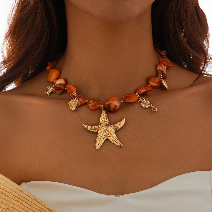 Coastal Starfish & Conch Necklace