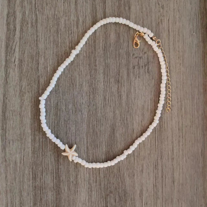 Tidepool Starfish Beaded Necklace