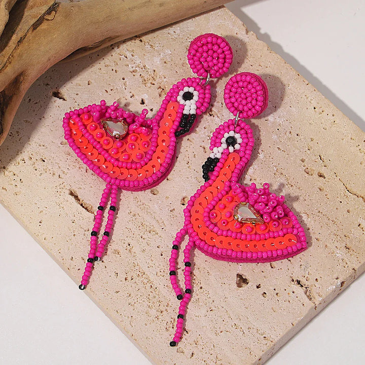 Starfish Conch Seed Bead Drop Earrings