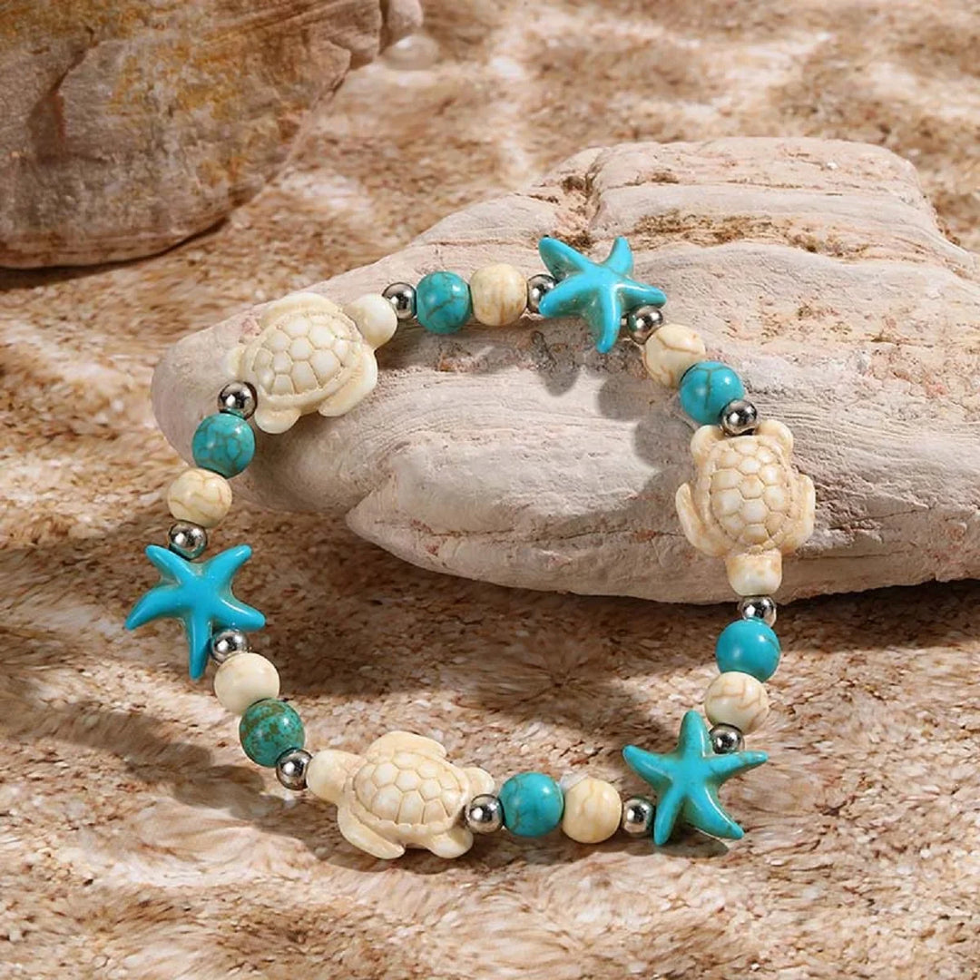 Woven Shell, Star & Turtle Bracelet