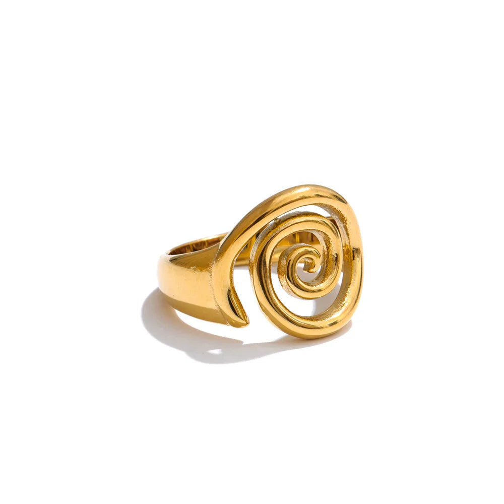 Gold PVD Conch Shell Ring