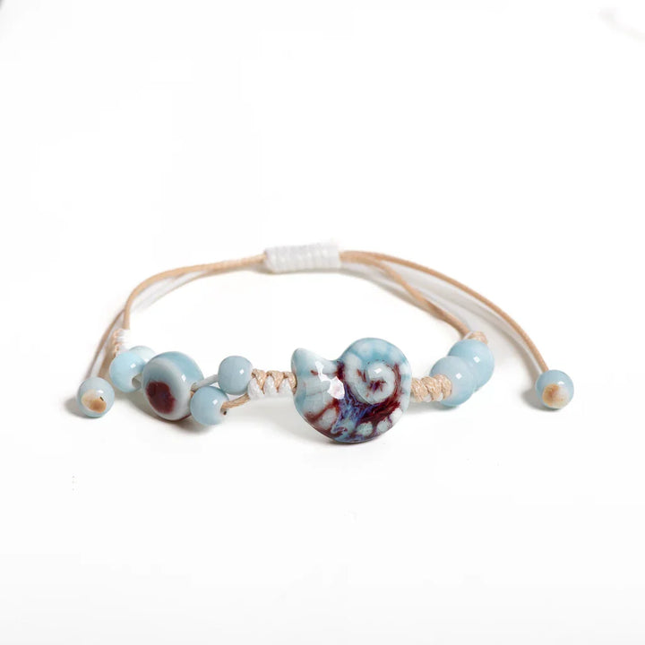 Vintage Ceramic Seashell Bracelet