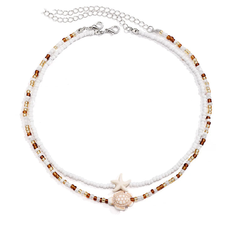 Tidepool Starfish Beaded Necklace