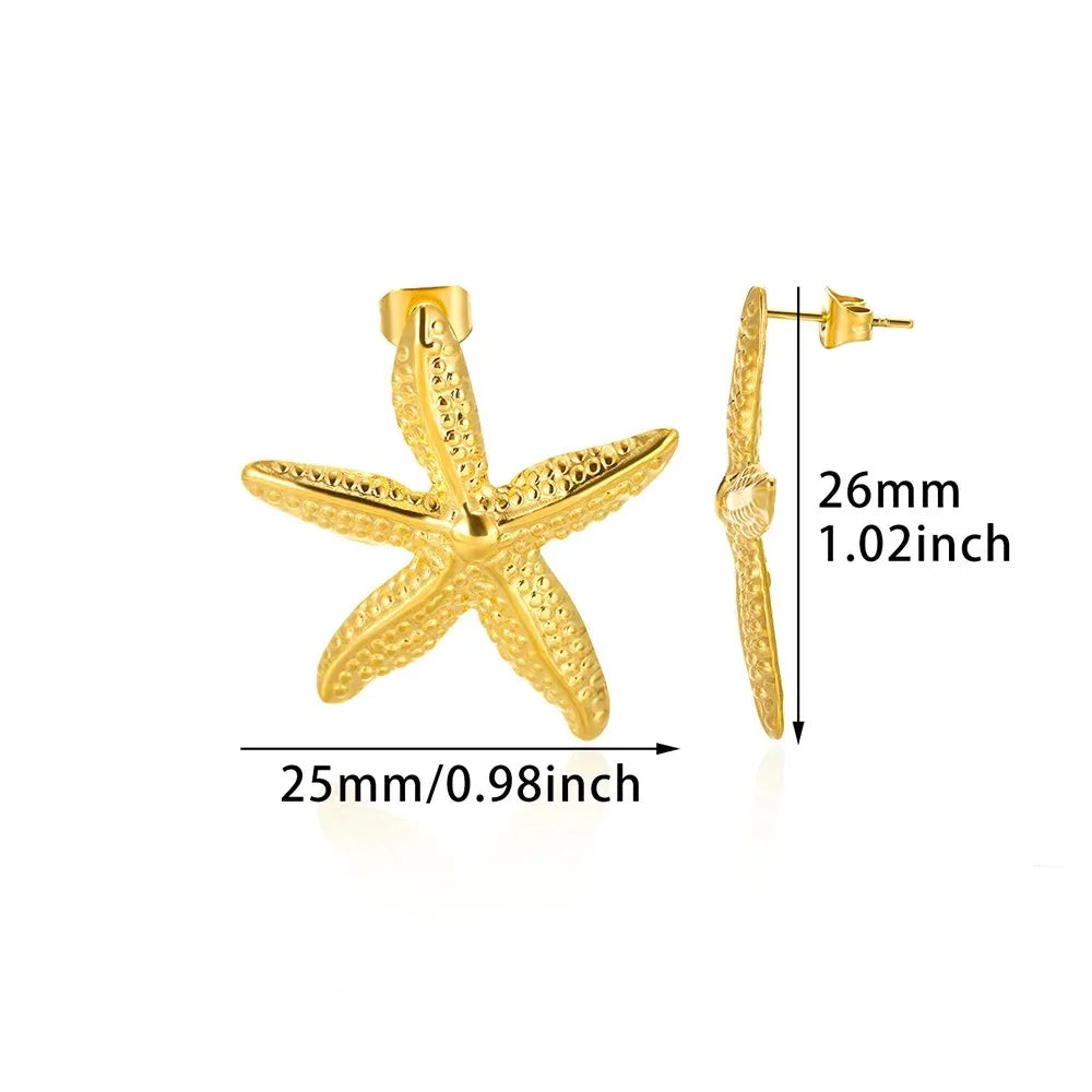 Starfish & Shell Stainless Steel Studs
