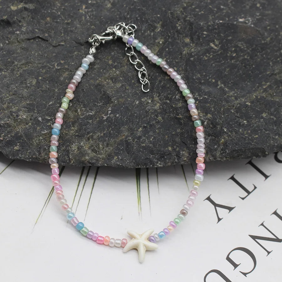 Beaded Seashell Starfish Choker Necklace