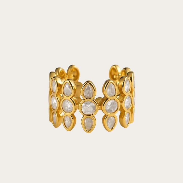 Gold Sea Drop Reflections Ring