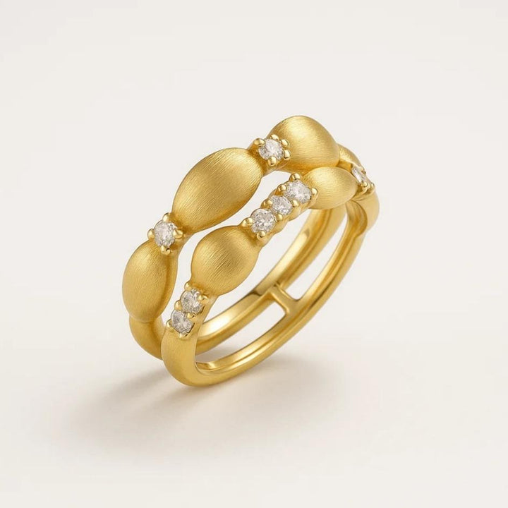 Dual Golden Sand Shell Ring