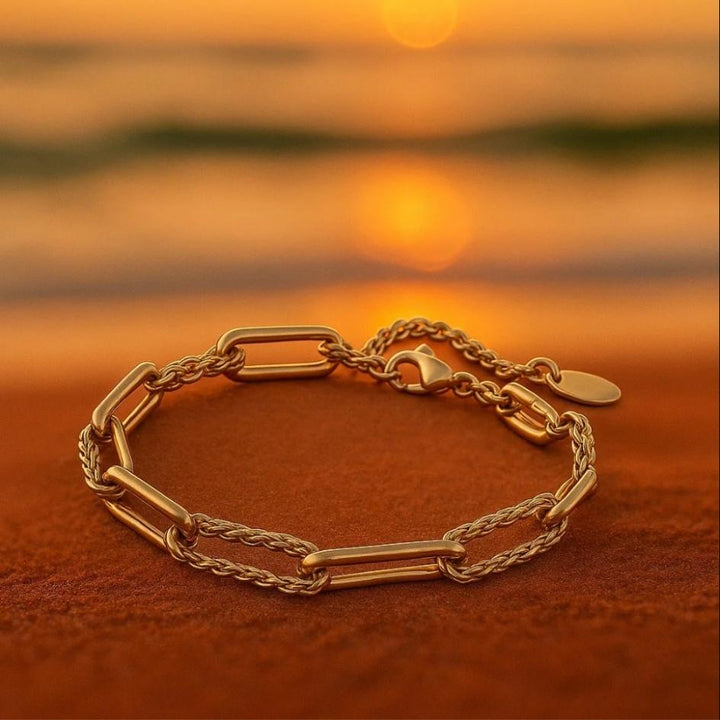 Golden Tidal Link Bracelet