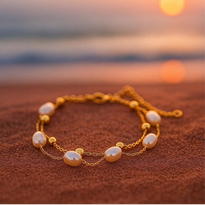 Layered Gold Pearl Bracelet