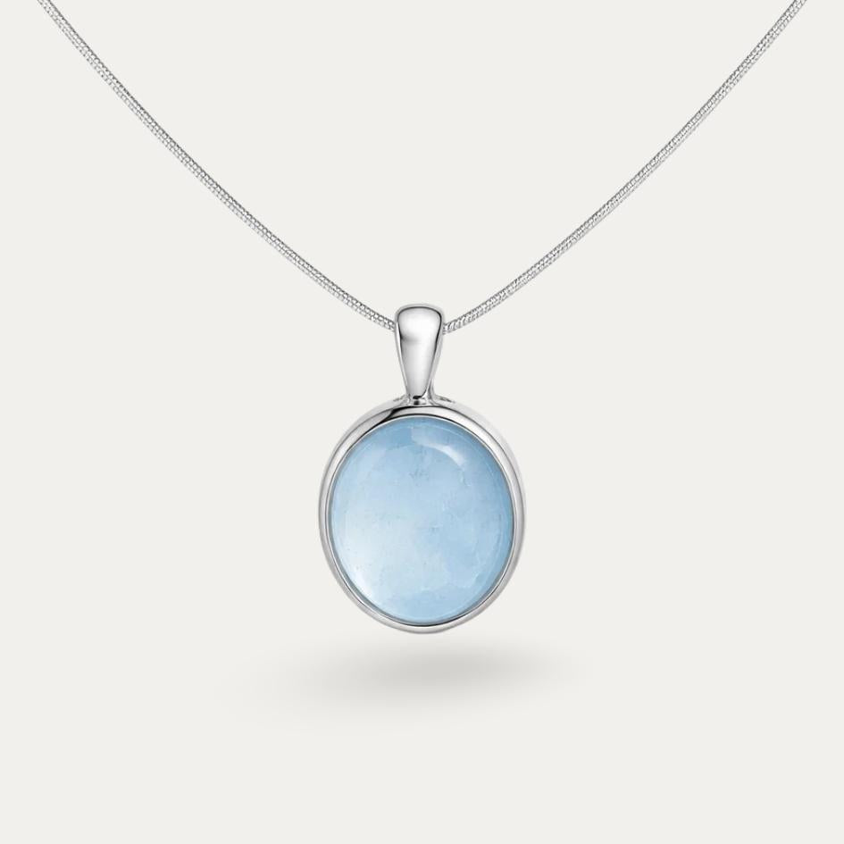Silver Moonstone Sea Drop Necklace