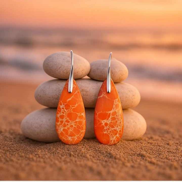 Radiant Coral Drop Earrings