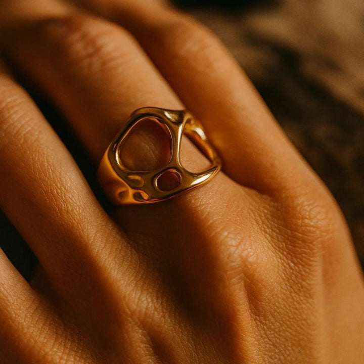 Gold Wave Sculpture Ring