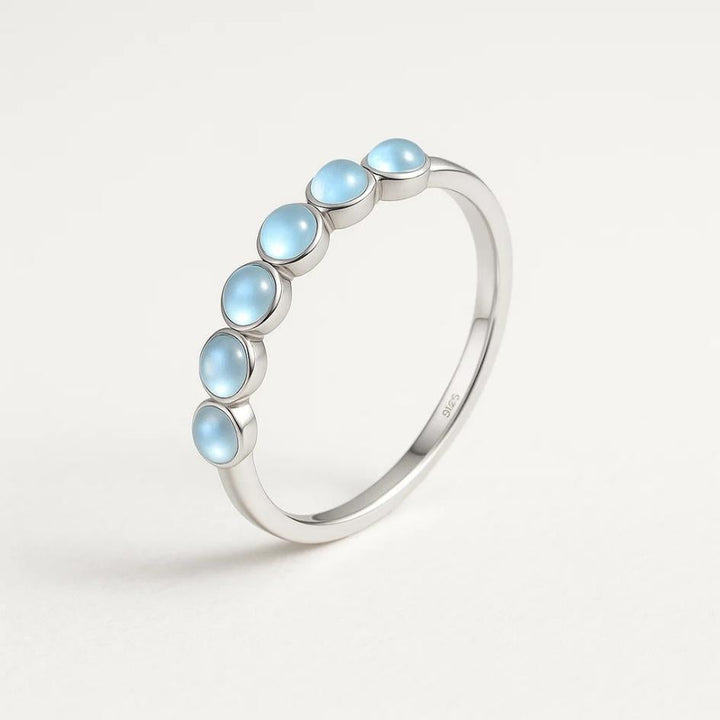 Silver Azure Drop Ring