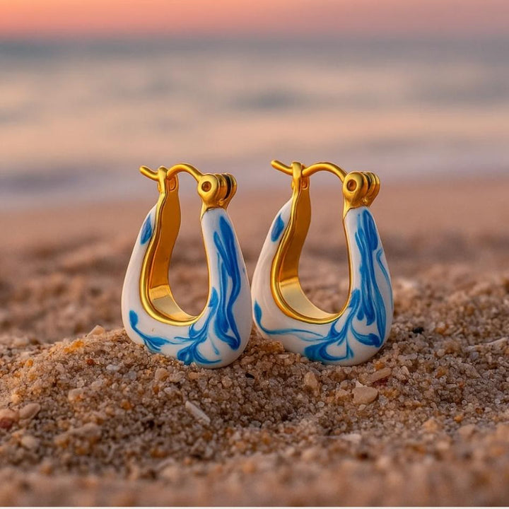 Golden Sea Foam Earrings