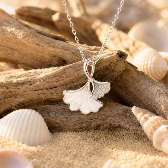 White Sail Enamel Necklace