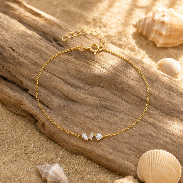 Three Zircon Bracelet